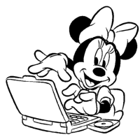 Een kleurplaat van  minnie mouse